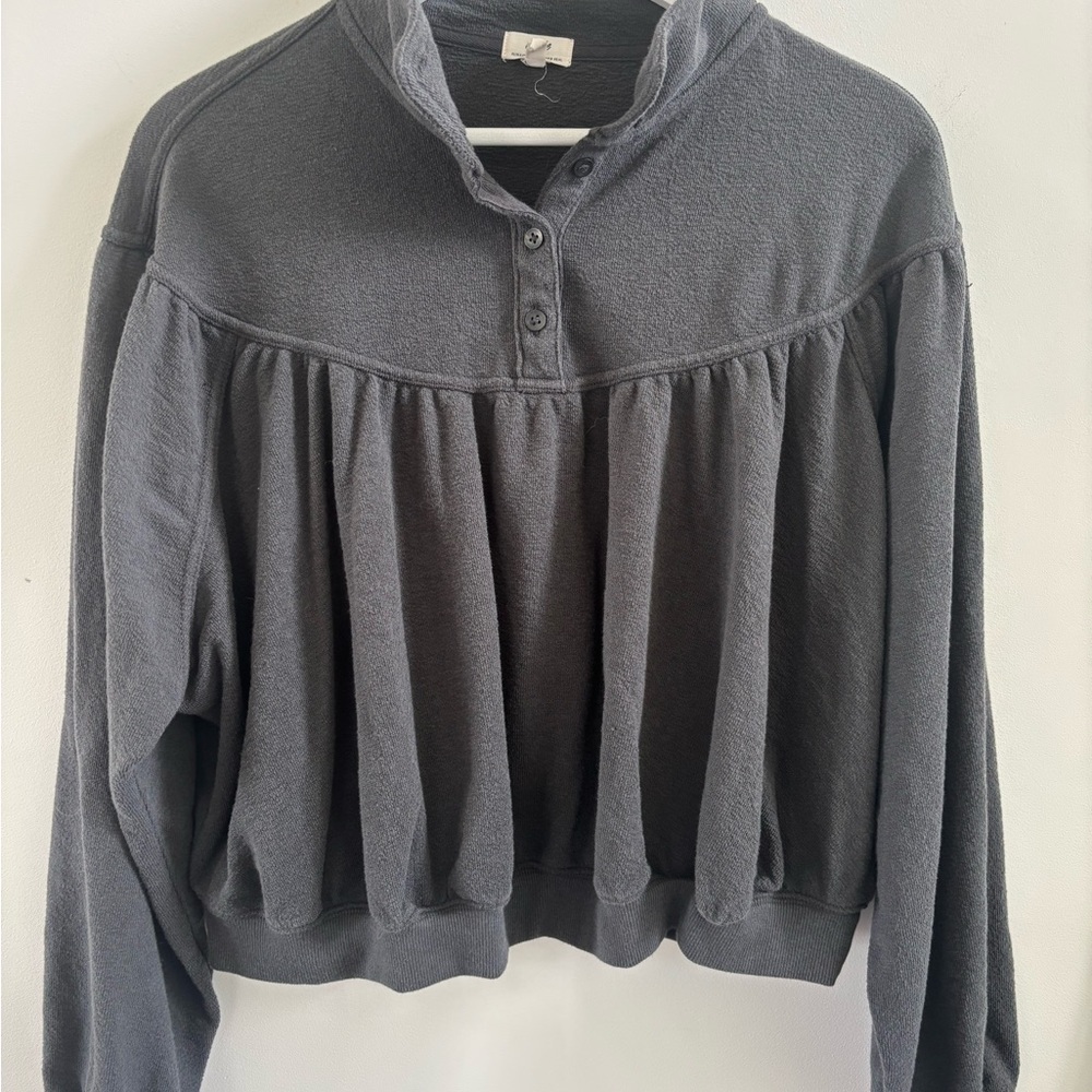 Sold ❌🛍️Aerie Charcoal Gray Sweatshirt Small Oversized - Picture 1 of 5
